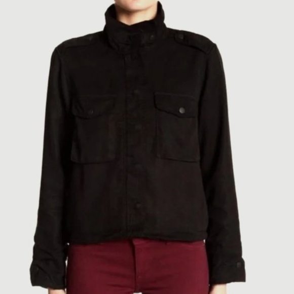 NWOT Revolve x Pistola Black button down Military jacket Oversized XS - Picture 1 of 13